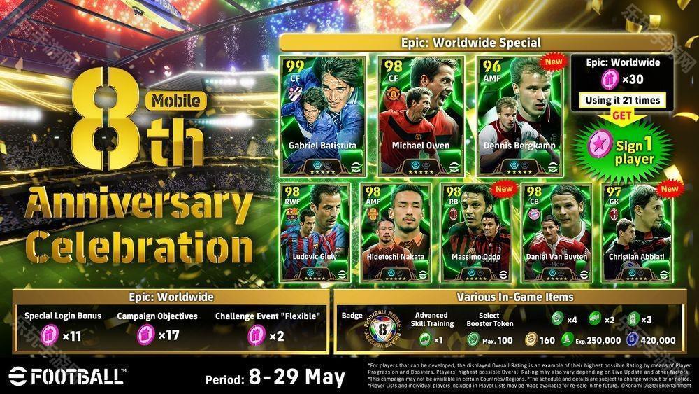 《eFootball》欢庆开服 8 周年 举行周年庆特别活动