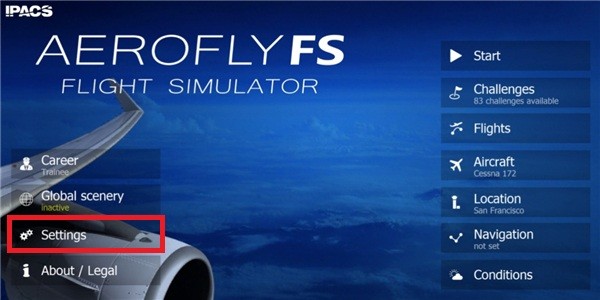 全球航空飞行中文设置方法