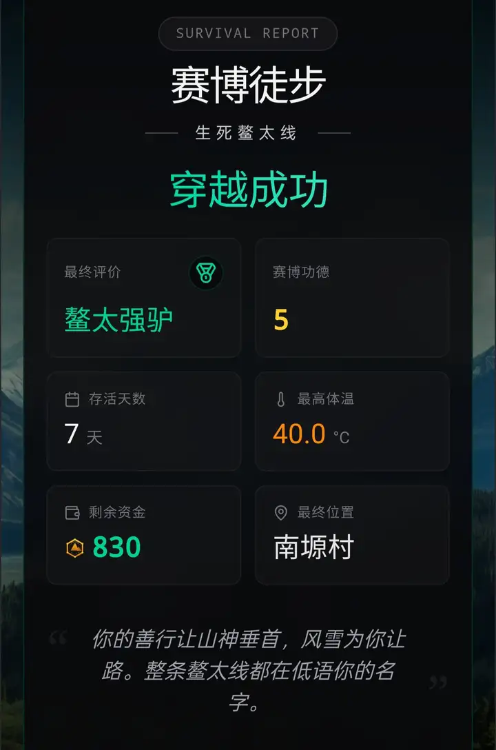 赛博徒步之生死鳌太线